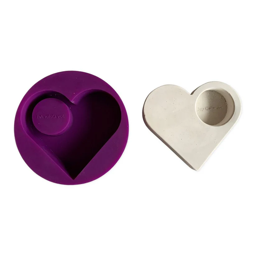 Szilikon szív forma mécsestartó 10 x 11 cm