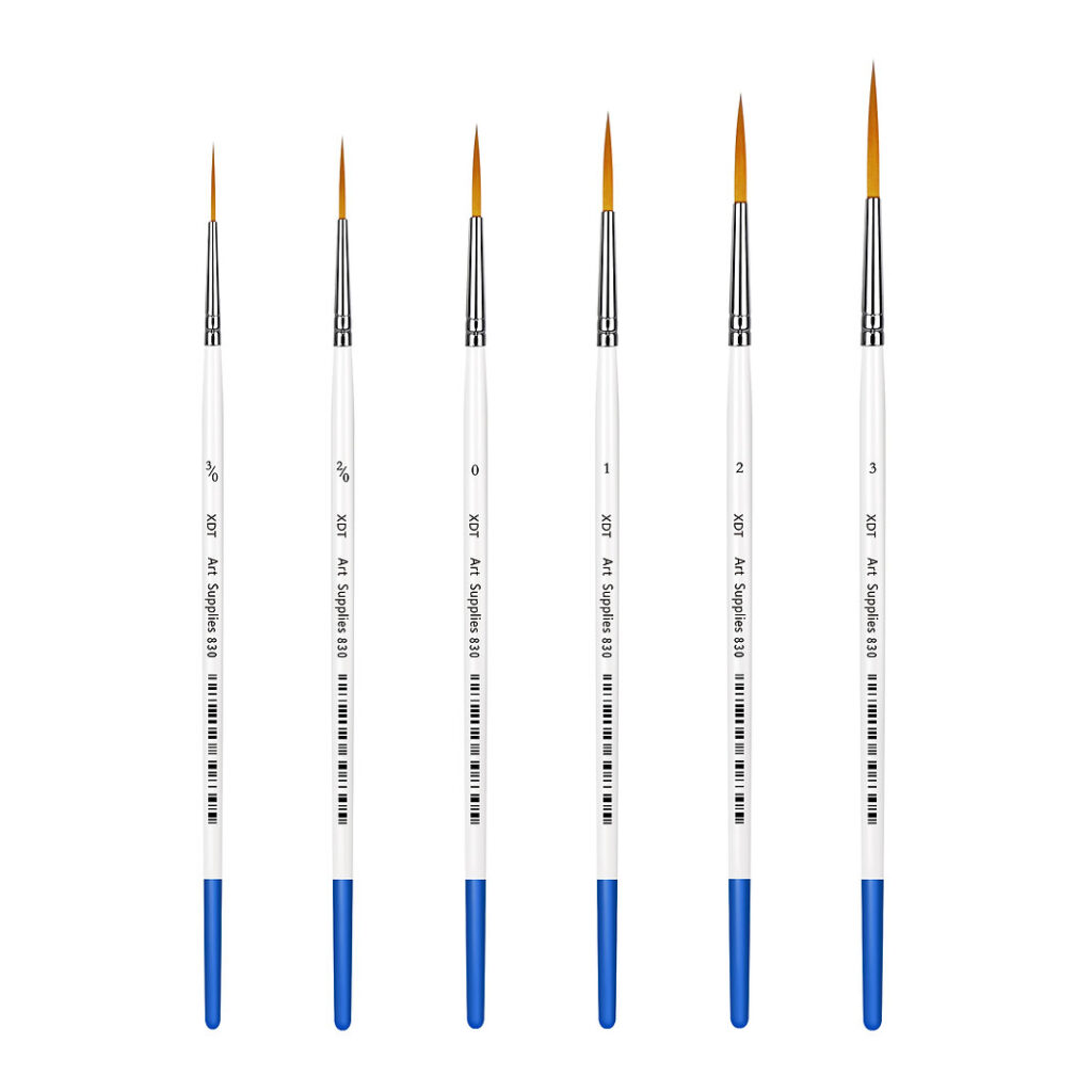 6 db-os ecset készlet, extra hosszú és vékony, kifejezetten mandala festéshez